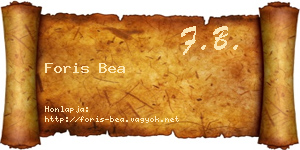 Foris Bea névjegykártya